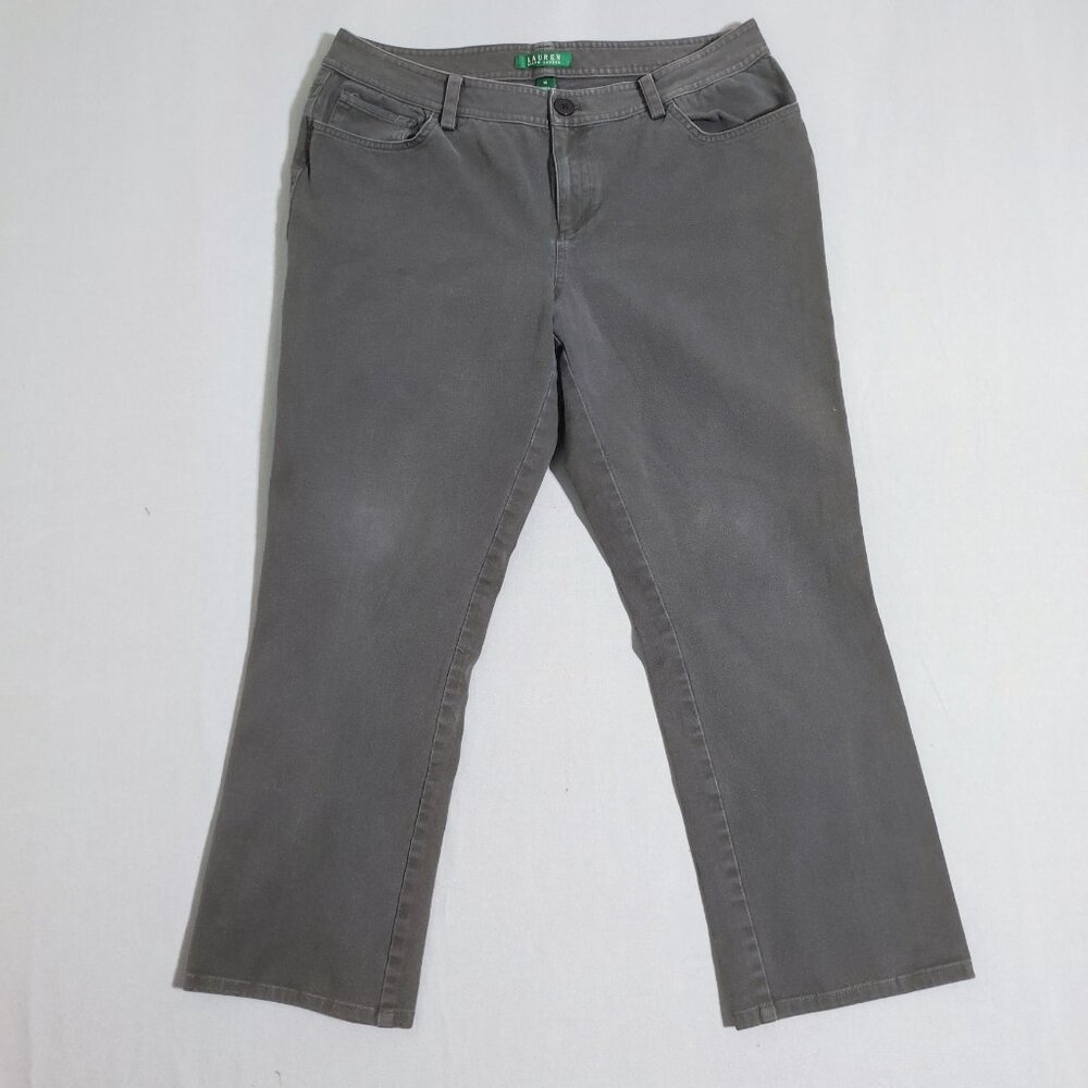 Lauren Ralph Lauren Jeans straight leg women's sz 14 grey colour everyday casual